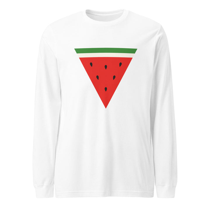 Triangle Watermelon - Men’s Long Sleeve Shirt, White