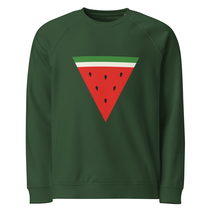 Triangle Watermelon – Men’s Organic Raglan Sweatshirt, Green