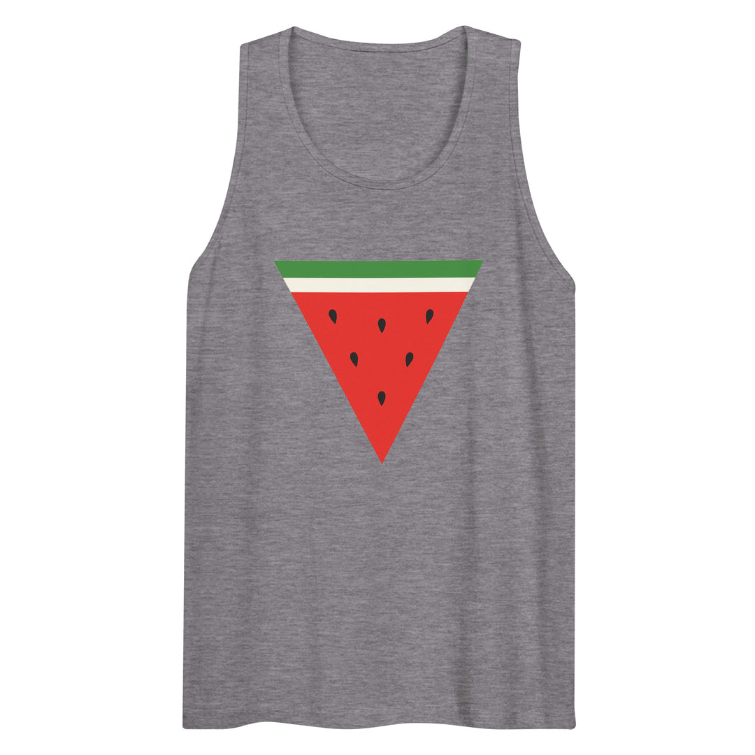 Triangle Watermelon - Men’s Premium Tank Top, Mens Premium Tank Top Athletic Heather