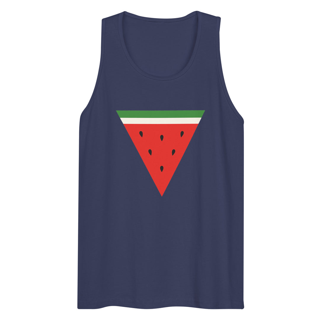 Triangle Watermelon - Men’s Premium Tank Top, Mens Premium Tank Top Harbor Blue