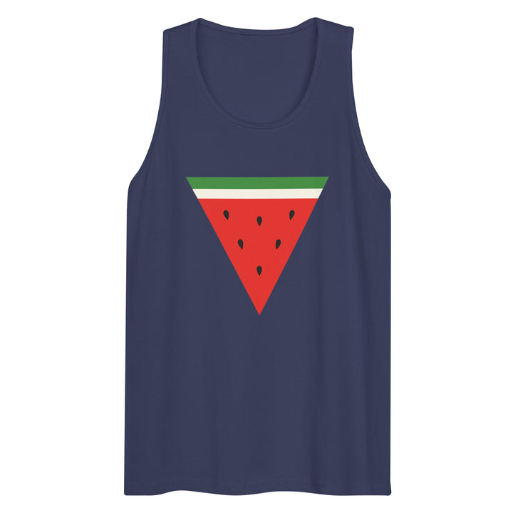 Triangle Watermelon - Men’s Premium Tank Top, Mens Premium Tank Top Harbor Blue