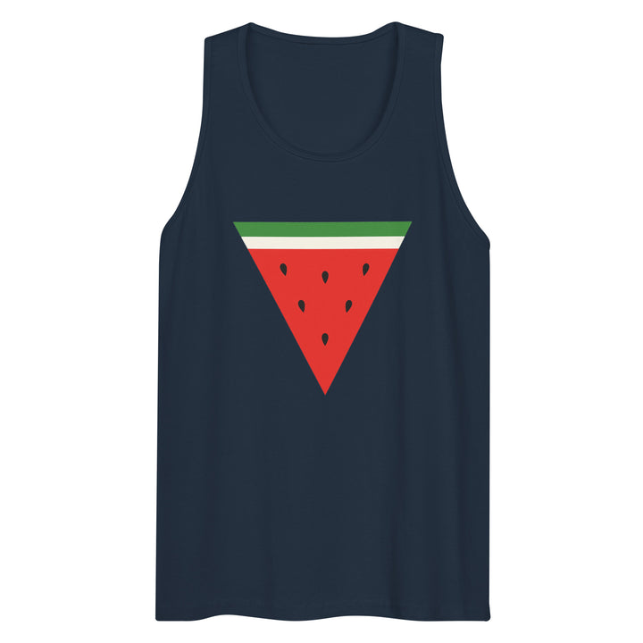 Triangle Watermelon - Men’s Premium Tank Top, Mens Premium Tank Top Navy