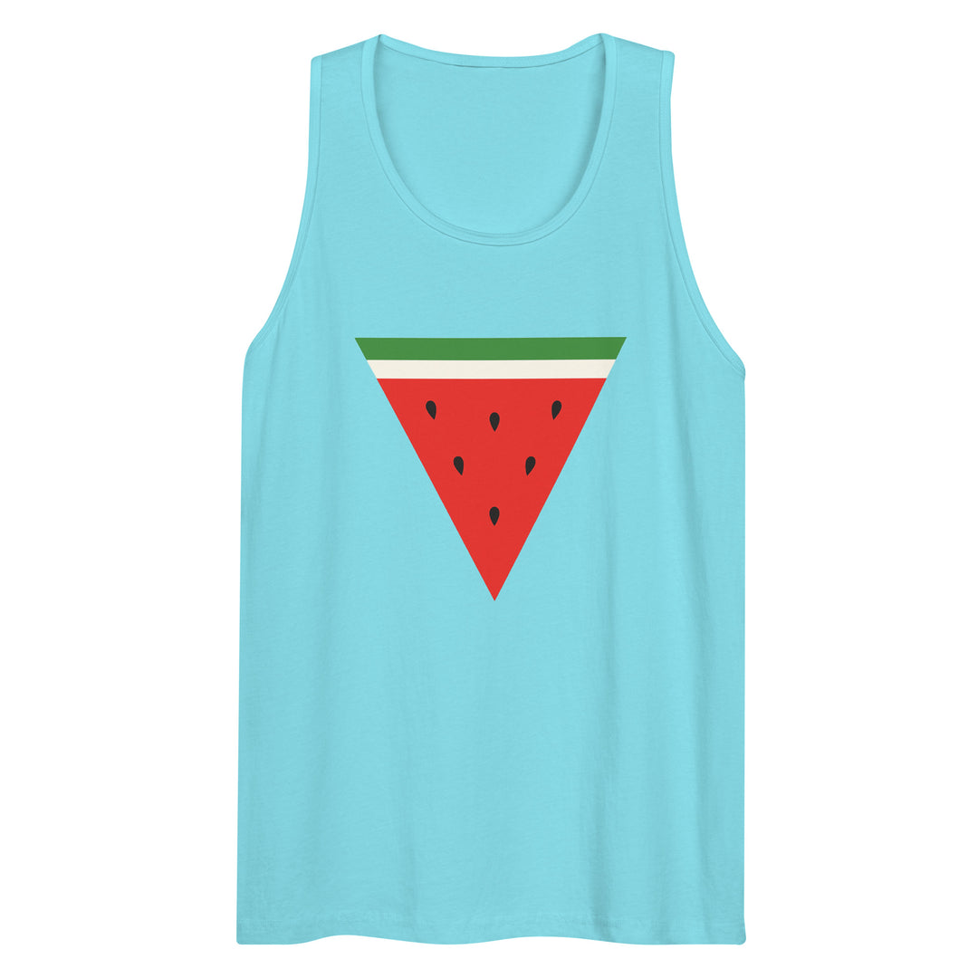 Triangle Watermelon - Men’s Premium Tank Top, Mens Premium Tank Top Pacific Blue
