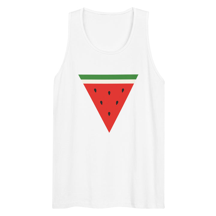 Triangle Watermelon - Men’s Premium Tank Top, Mens Premium Tank Top White