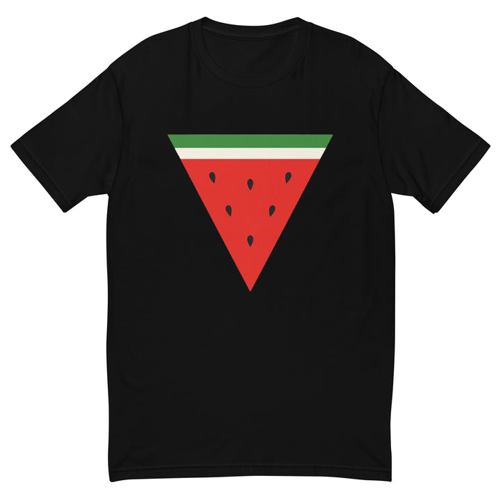 Triangle Watermelon - Short Sleeve T-Shirt, Mens Fitted T Shirt Black