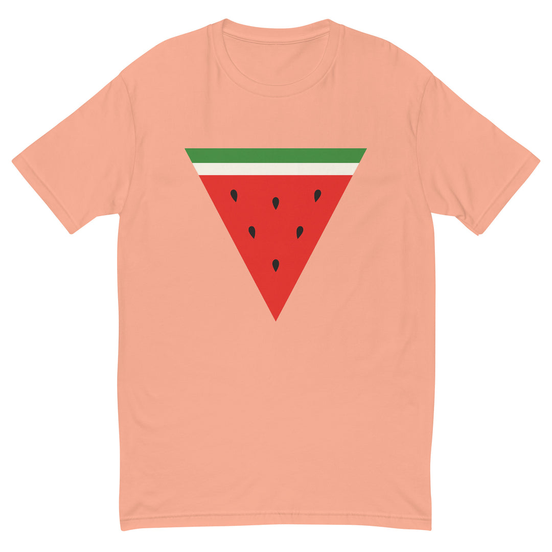 Triangle Watermelon - Short Sleeve T-Shirt, Mens Fitted T Shirt Desert Pink