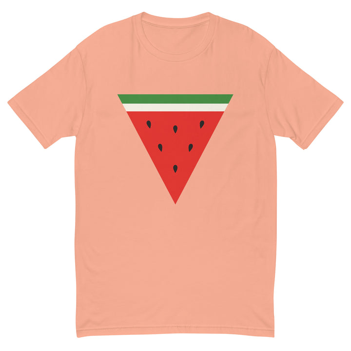 Triangle Watermelon - Short Sleeve T-Shirt, Mens Fitted T Shirt Desert Pink