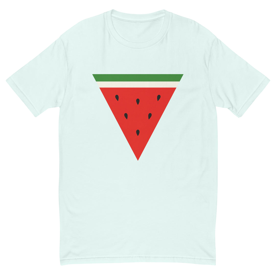 Triangle Watermelon - Short Sleeve T-Shirt, Mens Fitted T Shirt Light Blue