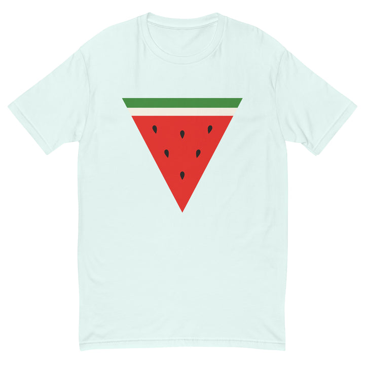 Triangle Watermelon - Short Sleeve T-Shirt, Mens Fitted T Shirt Light Blue