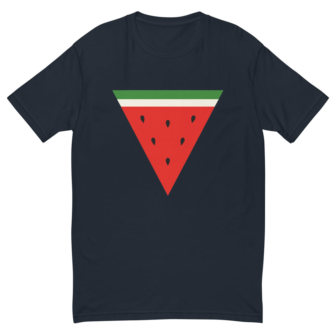 Triangle Watermelon - Short Sleeve T-Shirt, Mens Fitted T Shirt Midnight Navy
