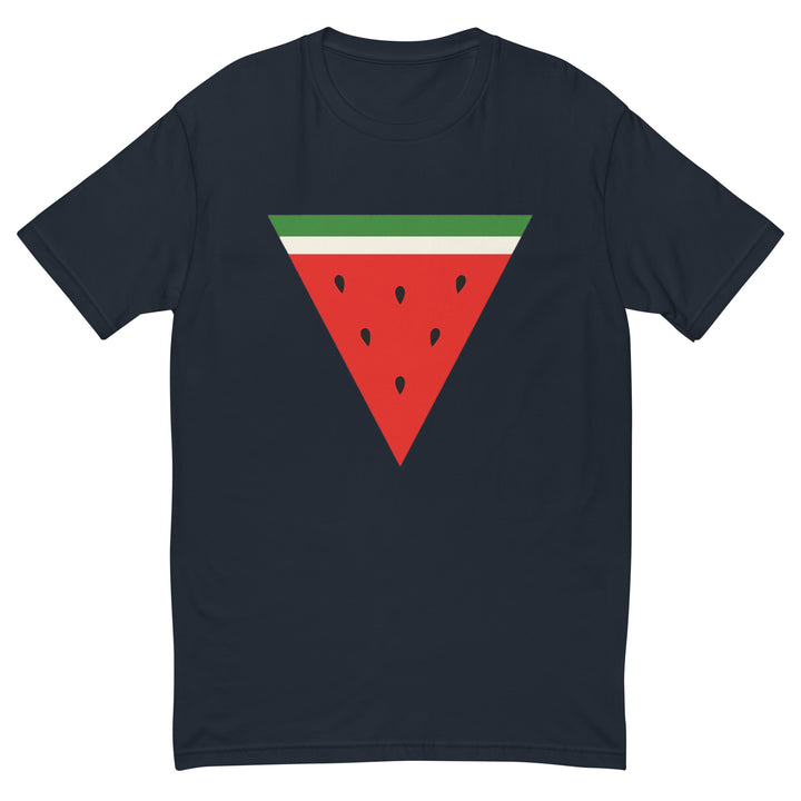 Triangle Watermelon - Short Sleeve T-Shirt, Mens Fitted T Shirt Midnight Navy