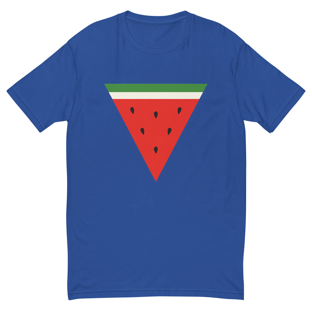 Triangle Watermelon - Short Sleeve T-Shirt, Mens Fitted T Shirt Royal Blue
