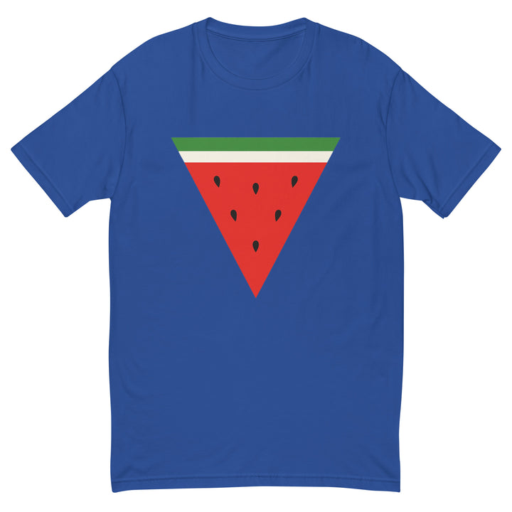 Triangle Watermelon - Short Sleeve T-Shirt, Mens Fitted T Shirt Royal Blue