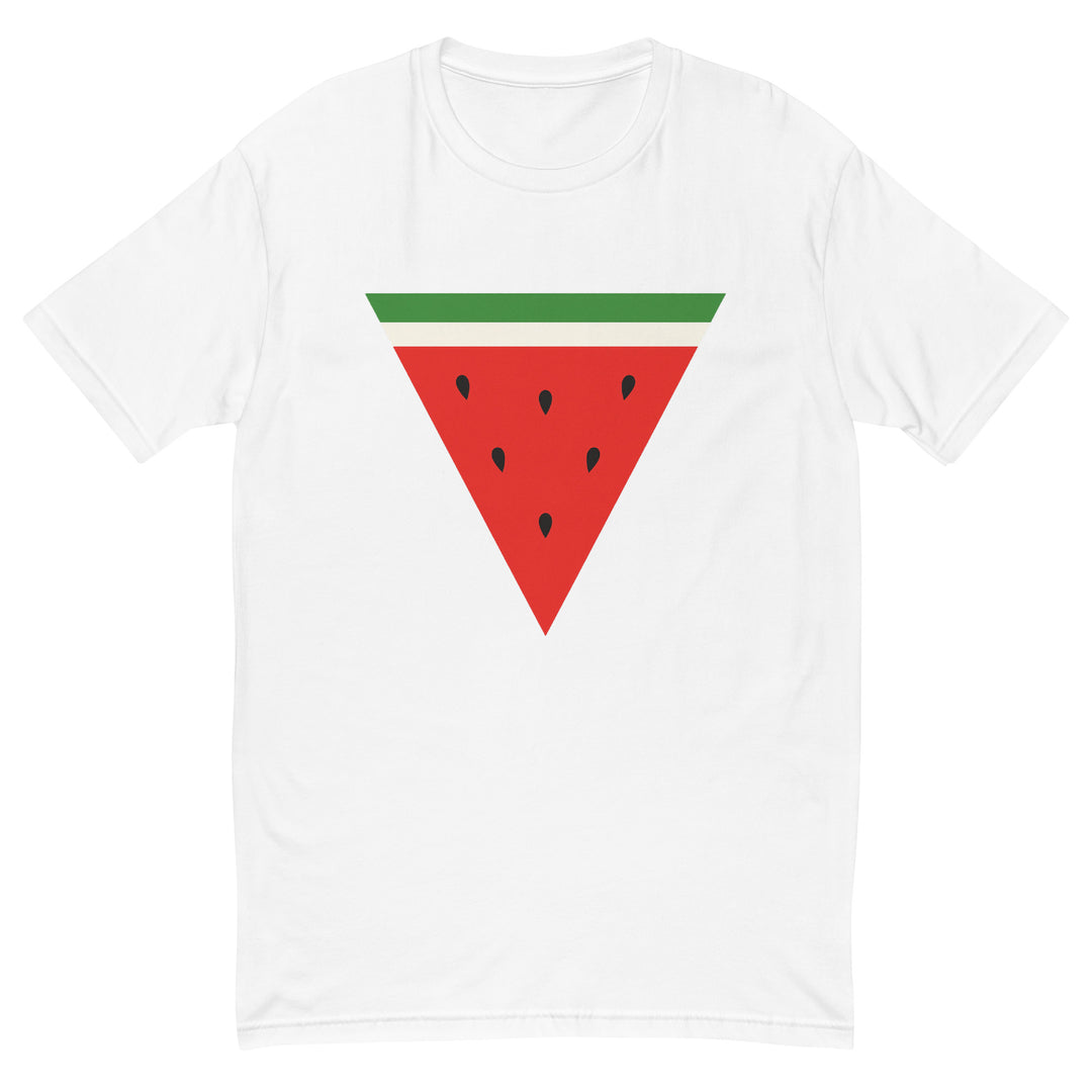 Triangle Watermelon - Short Sleeve T-Shirt, Mens Fitted T Shirt White