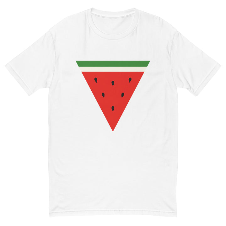 Triangle Watermelon - Short Sleeve T-Shirt, Mens Fitted T Shirt White