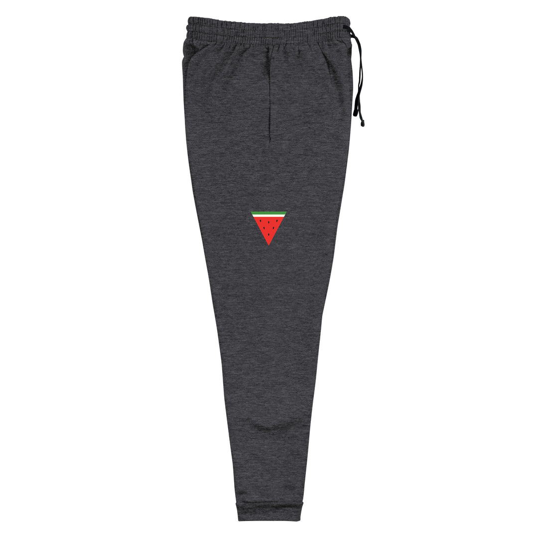 Triangle Watermelon - Women Joggers, Black Heather Right Leg