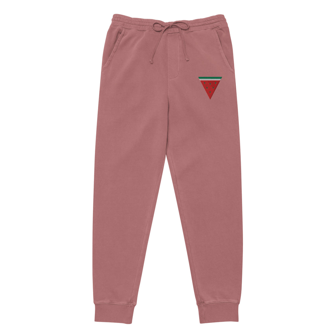 Triangle Watermelon - Women Pigment-Dyed Sweatpants, Pigment Dyed Sweatpants Pigment Maroon