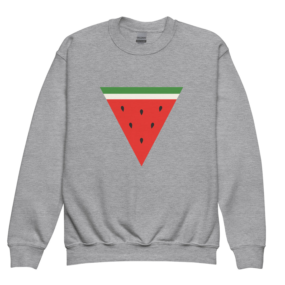 Triangle Watermelon - Youth Crewneck Sweatshirt, Sport Grey