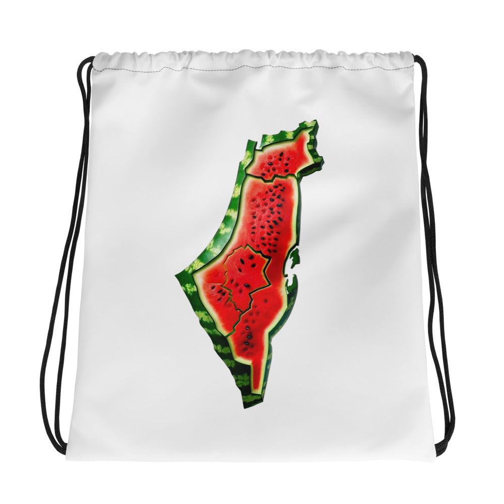 Watermelon – Drawstring Bag, White, front view