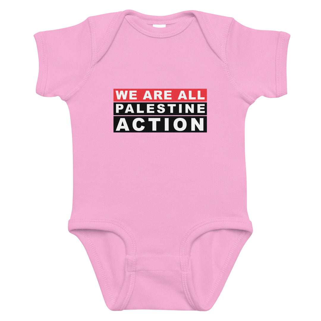 We Are All Palestine Action - Baby Bodysuit, Pink