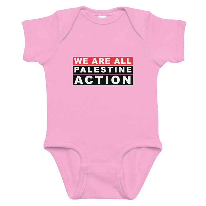 We Are All Palestine Action - Baby Bodysuit, Pink