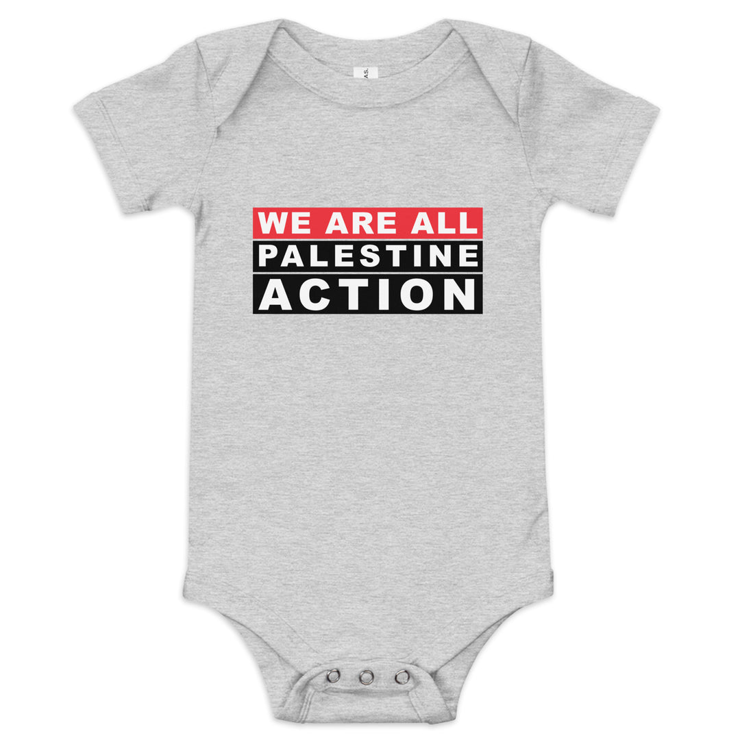 We Are All Palestine Action - Baby Short Sleeve One Piece, Heather