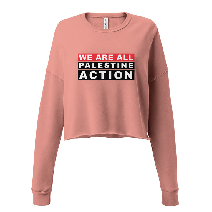 We Are All Palestine Action - Crop Sweatshirt, Womens Cropped Sweatshirt Mauve