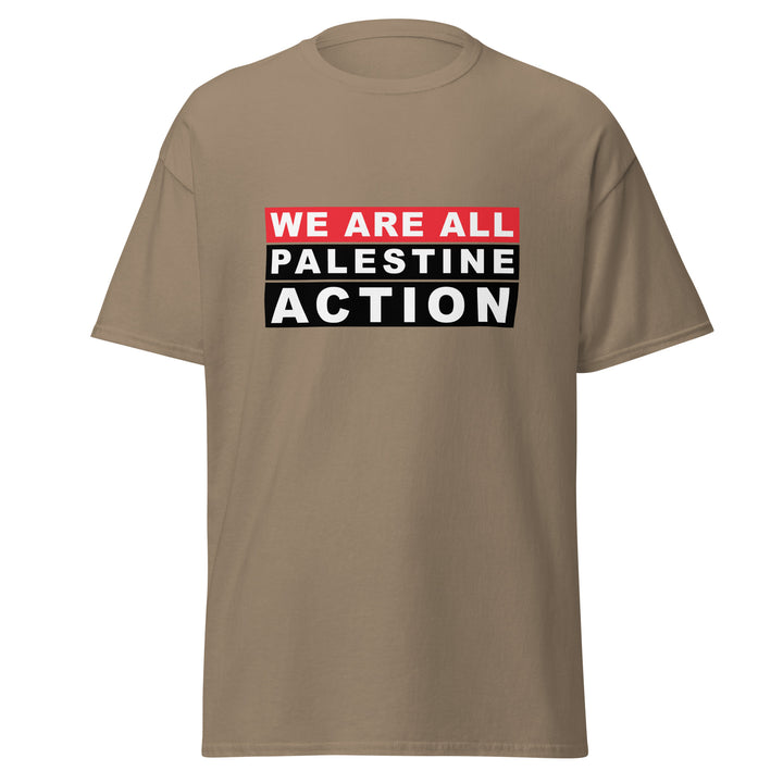 We Are All Palestine Action - Men’s Classic Tee, Brown Savana