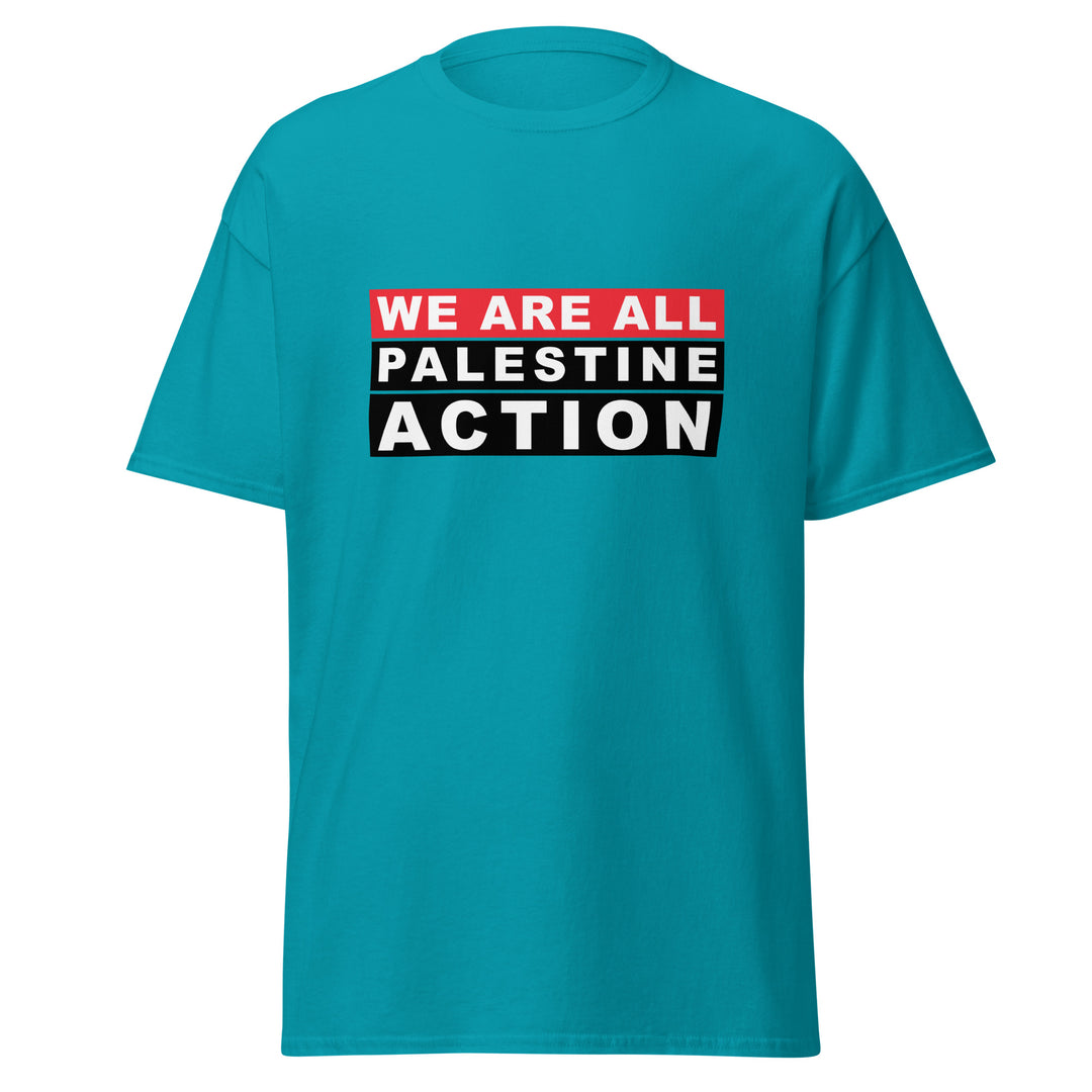We Are All Palestine Action - Men’s Classic Tee, Tropical Blue