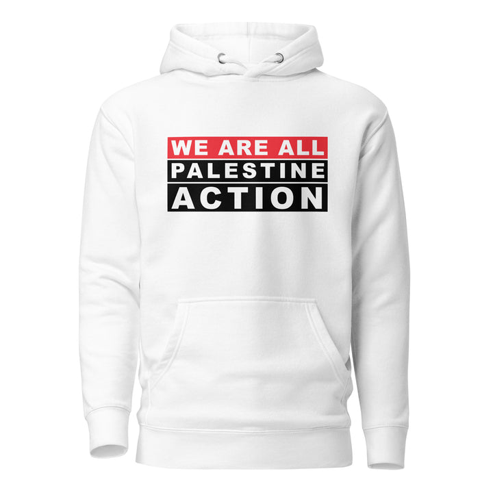 We Are All Palestine Action - Men’s Hoodie, Cotton Heritage M2580 I Unisex Premium Pullover Hoodie White