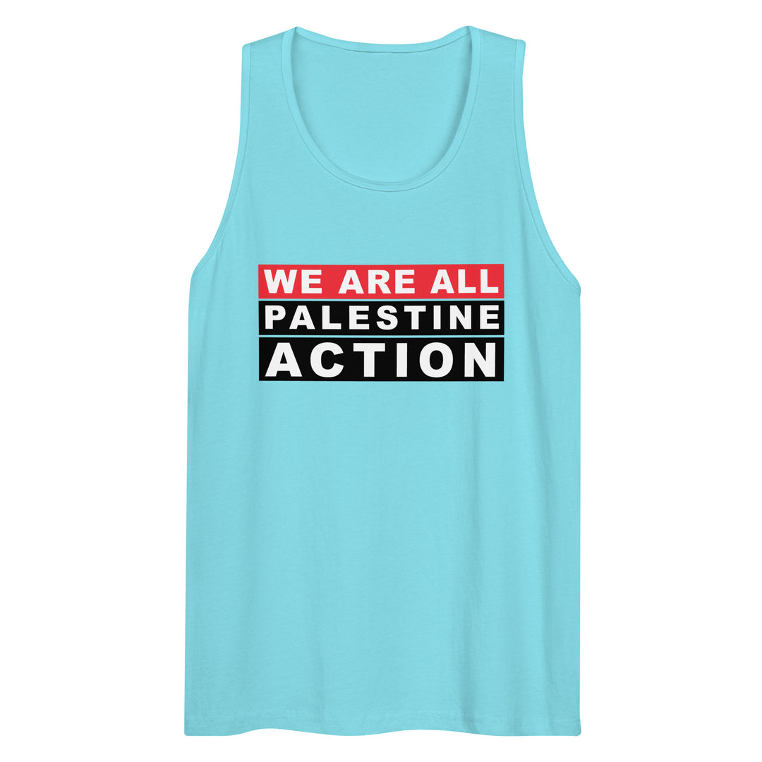 We are all Palestine Action - Men’s Premium Tank Top, Mens Premium Tank Top Pacific Blue