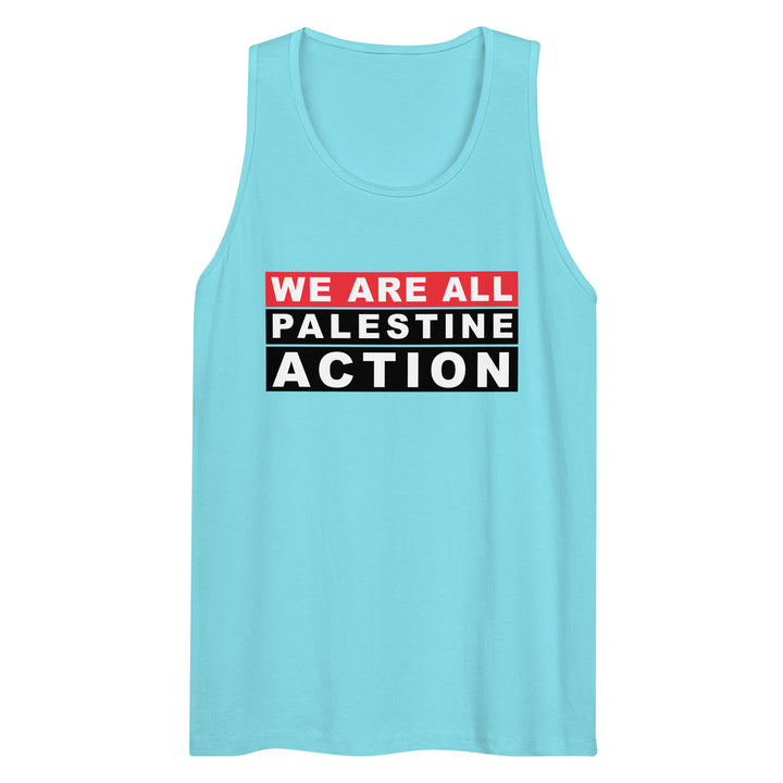 We are all Palestine Action - Men’s Premium Tank Top, Mens Premium Tank Top Pacific Blue