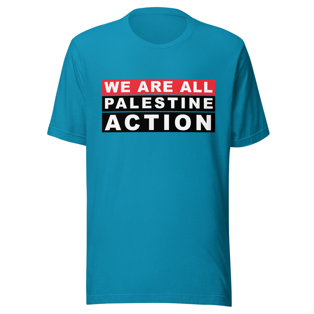 We Are All Palestine Action - Men’s T-Shirt, T Shirt Aqua