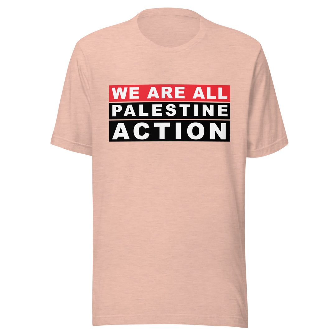 We Are All Palestine Action - Men’s T-Shirt, T Shirt Heather Prism Peach