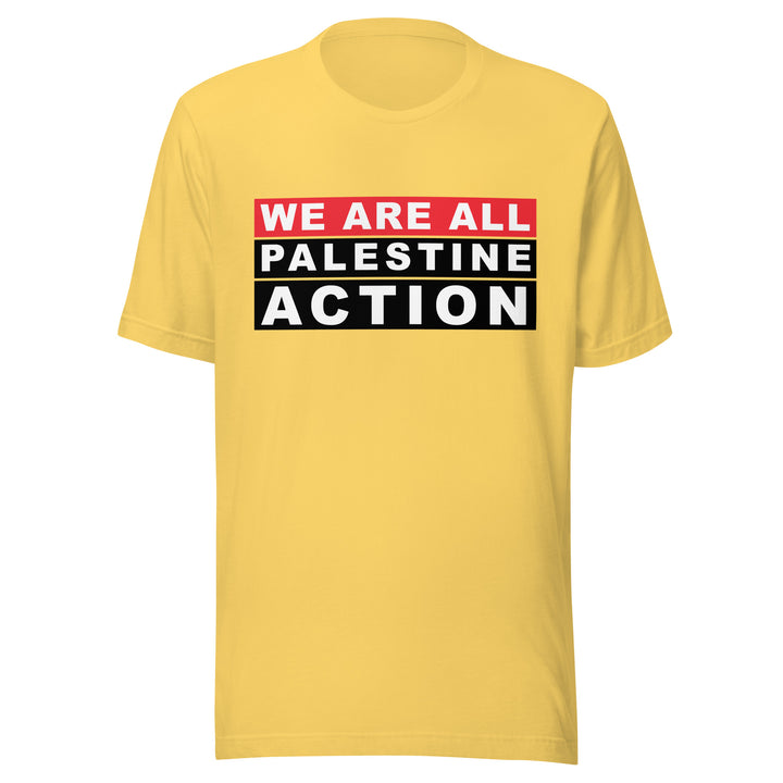 We Are All Palestine Action - Men’s T-Shirt, T Shirt Yellow