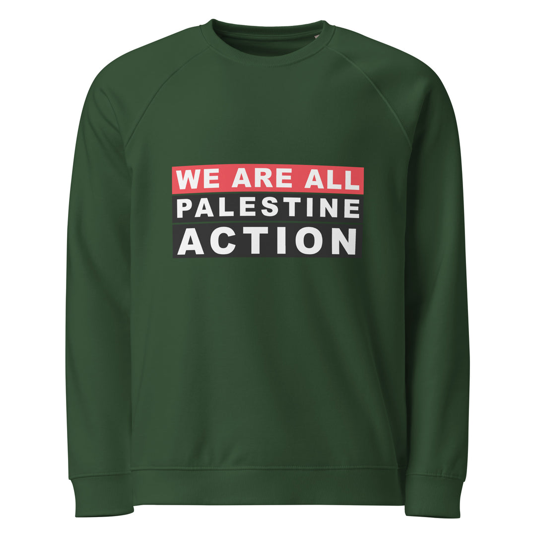 We Are All Palestine Action - Women’s Organic Raglan Sweatshirt, Green
