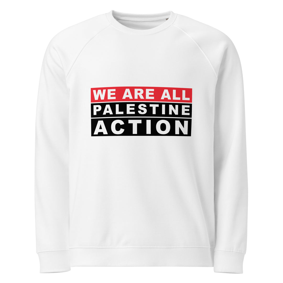 We Are All Palestine Action - Women’s Organic Raglan Sweatshirt, White