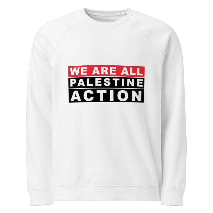 We Are All Palestine Action - Women’s Organic Raglan Sweatshirt, White