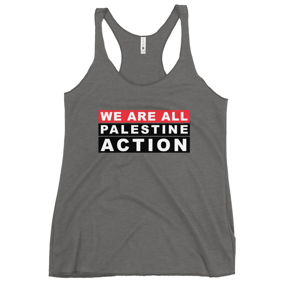 We Are All Palestine Action - Women’s Racerback Tank, Womens Racerback Tank Top Premium Heather