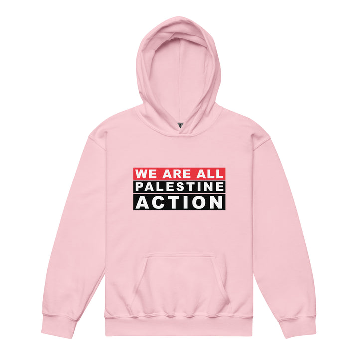 We Are All Palestine Action - Youth Heavy Blend Hoodie, Light Pink