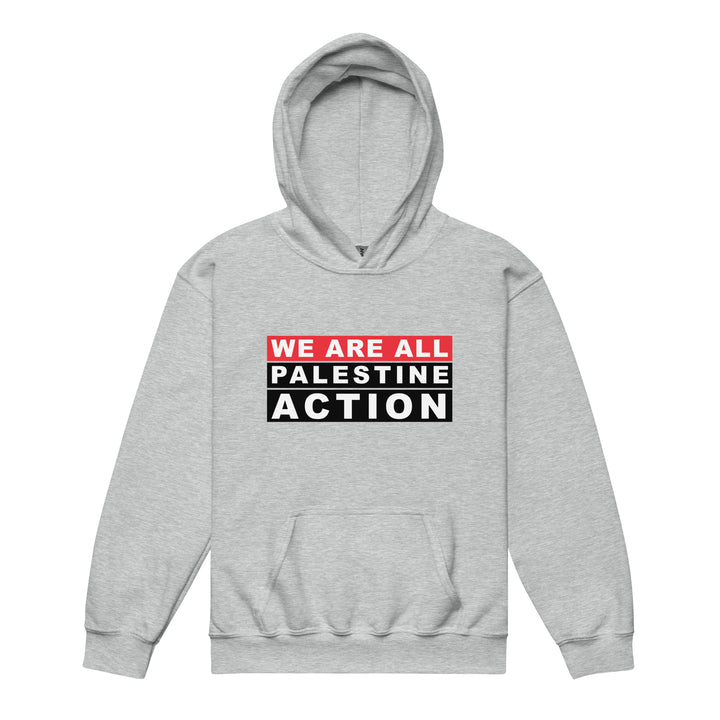 We Are All Palestine Action - Youth Heavy Blend Hoodie, Sport Grey