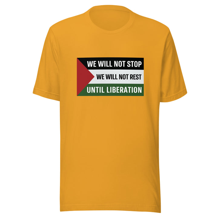 We Will Not Stop - Men’s T-Shirt, T Shirt Mustard