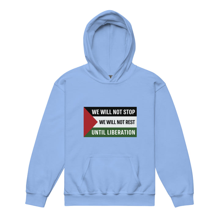 We Will Not Stop - Youth Heavy Blend Hoodie, Carolina Blue