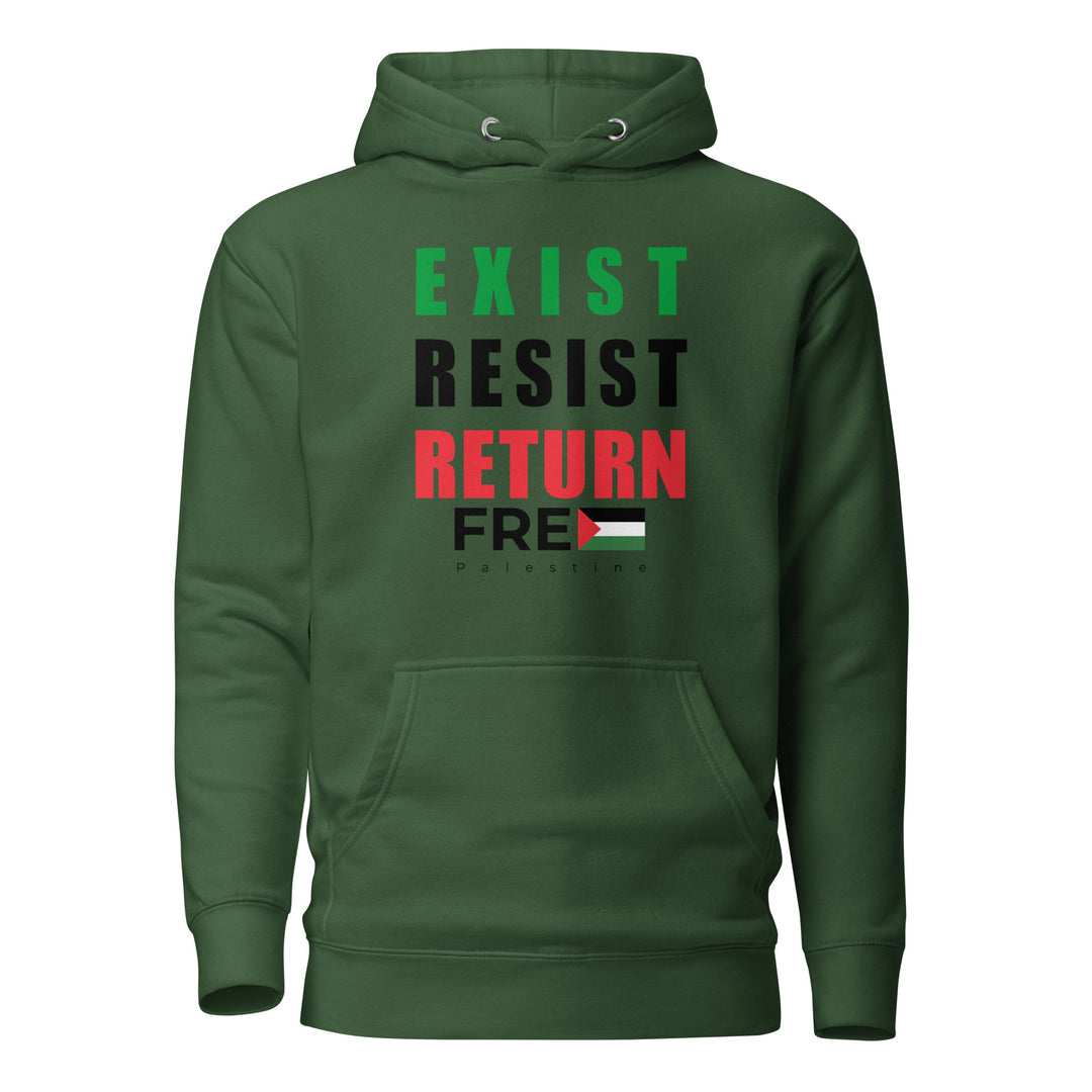 Exist Resist Return - Women Hoodie, Forest Green