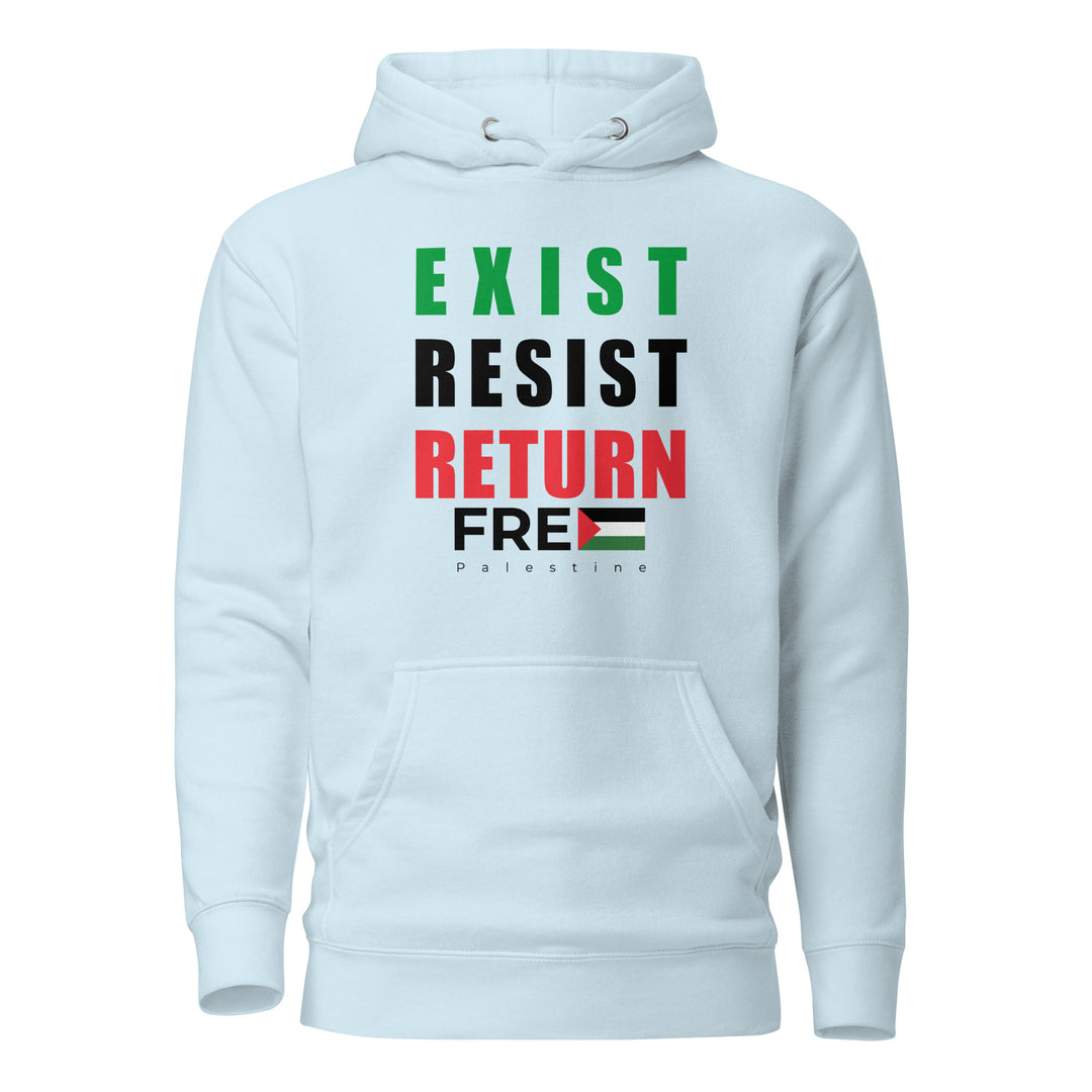 Exist Resist Return - Women Hoodie, Sky Blue