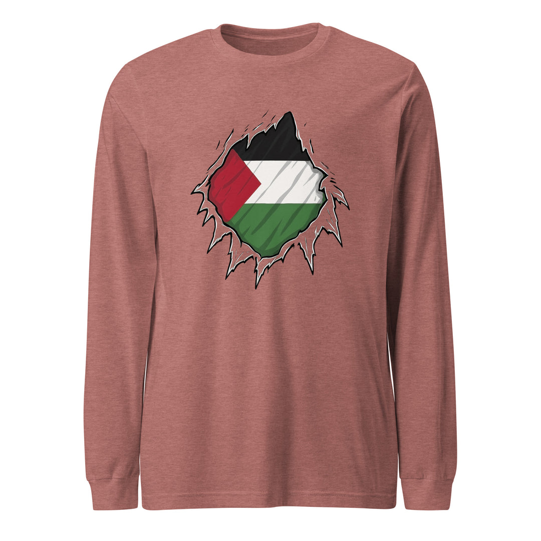 Palestine Hero - Women Long Sleeve Tee, Heather Mauve