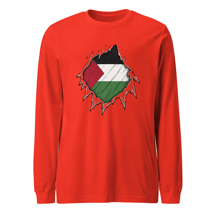 Palestine Hero - Women Long Sleeve Tee, Poppy