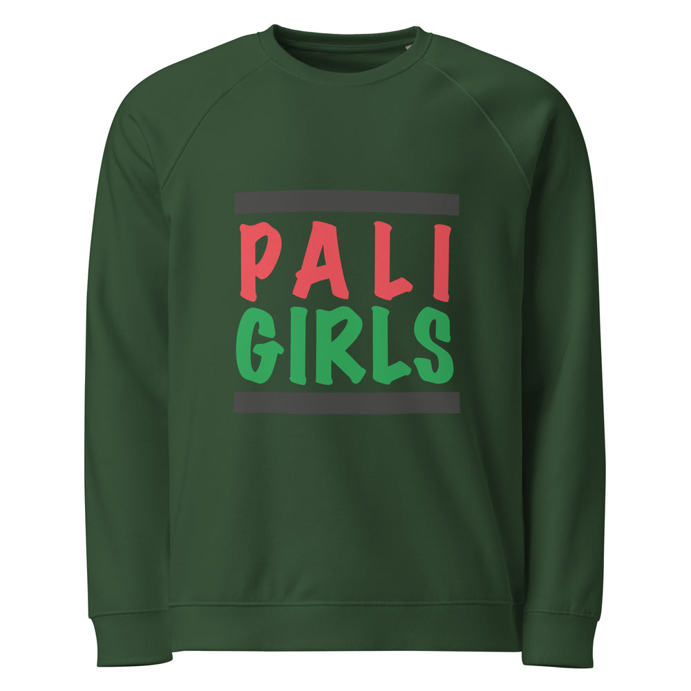 Palestinian Girls - Women Organic Raglan Sweatshirt, Green