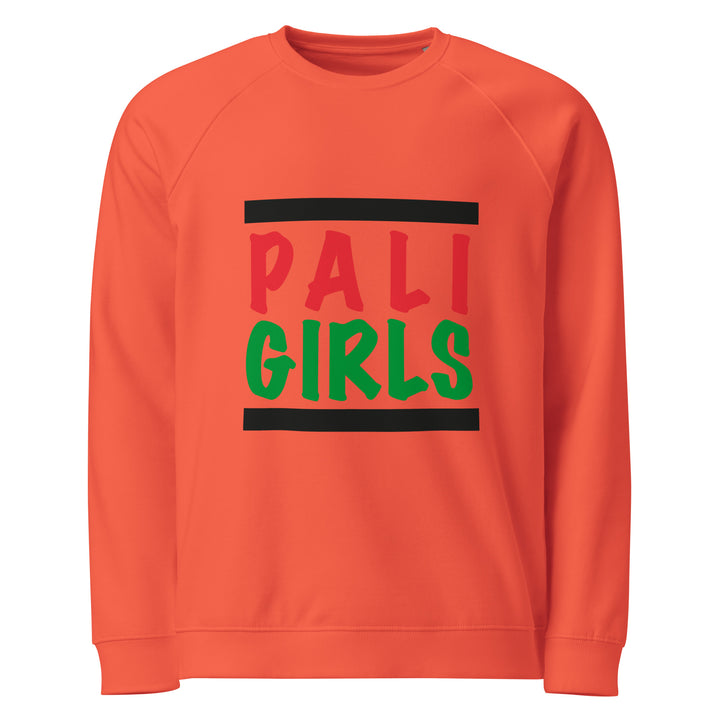 Palestinian Girls - Women Organic Raglan Sweatshirt, Burnt Orange