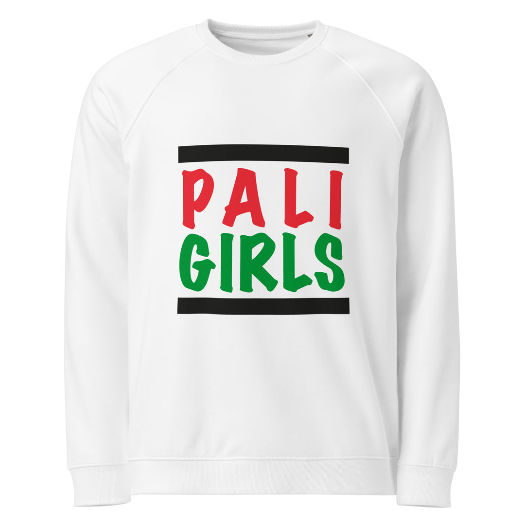 Palestinian Girls - Women Organic Raglan Sweatshirt, White